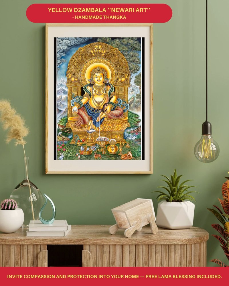 真正的贊巴拉唐卡 - 手工製作的財富與成功之道 - 壁貼/牆壁裝飾 - 其他材質 多色