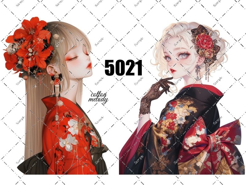 original sticker no.5021 人物ステッカー オリジナルステッカー オリジナル人物ステッカー 装飾ステッカー cotton melody - 貼紙 - 紙 