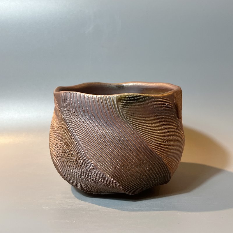 柴燒斜切面大茶碗 / 水方 / 小平凡手作 - 茶壺/茶杯/茶具 - 陶 