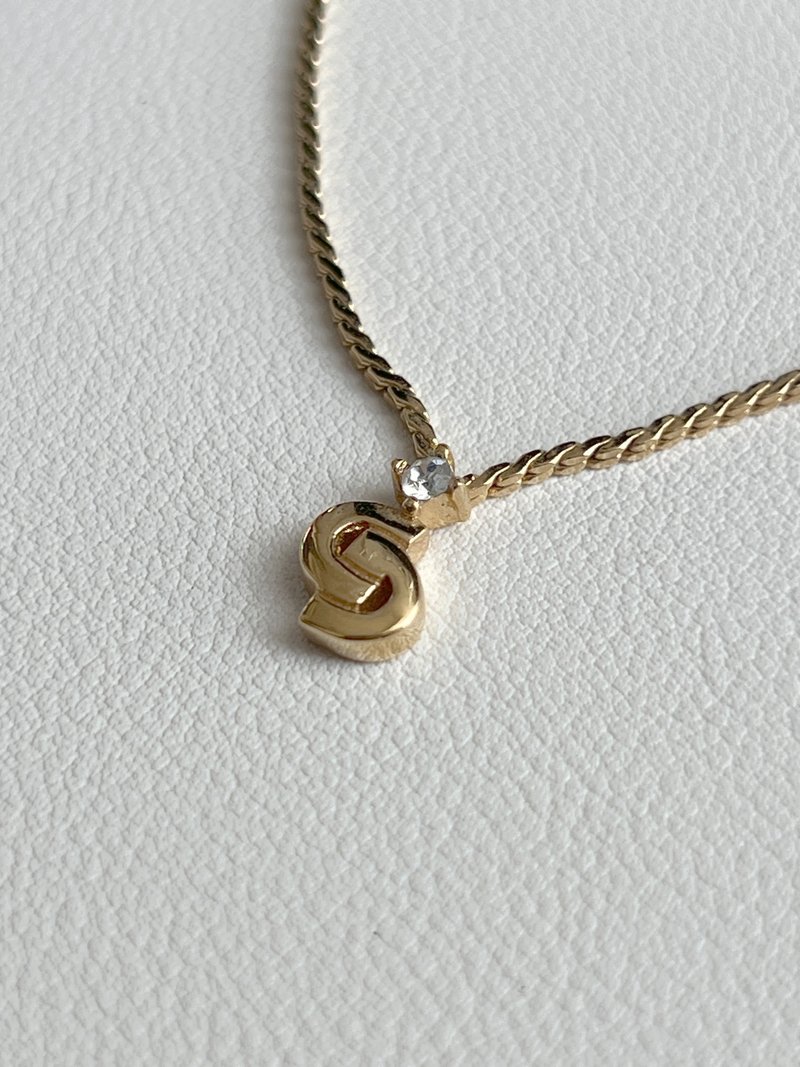 Dior CD金色水鑽吊墜頸鏈項鏈延長鏈 日本中古二手vintage - 項鍊 - 其他金屬 金色