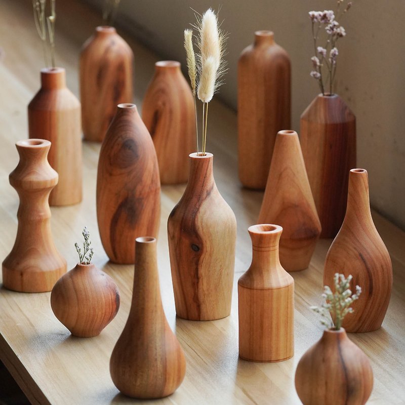 【木紡ぎ体験】木の花瓶 - 木工/竹細工 - 木製 
