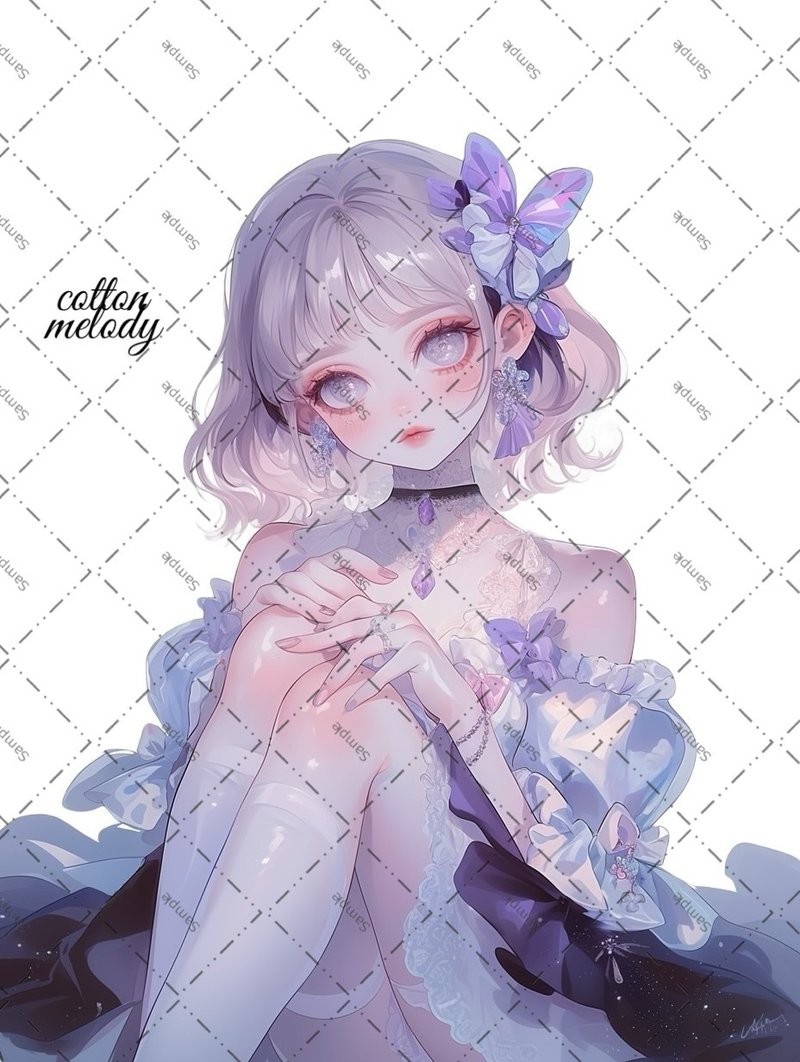original sticker no.1947 人物ステッカー オリジナルステッカー オリジナル人物ステッカー 装飾ステッカー cotton melody - 貼紙 - 紙 