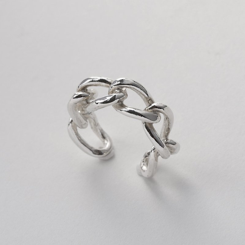 【Graduation Gift】Chain Ring (Single) 925 Sterling Silver Customized Pair Ring Wedding Ring Tail Ring Gift - General Rings - Sterling Silver Silver