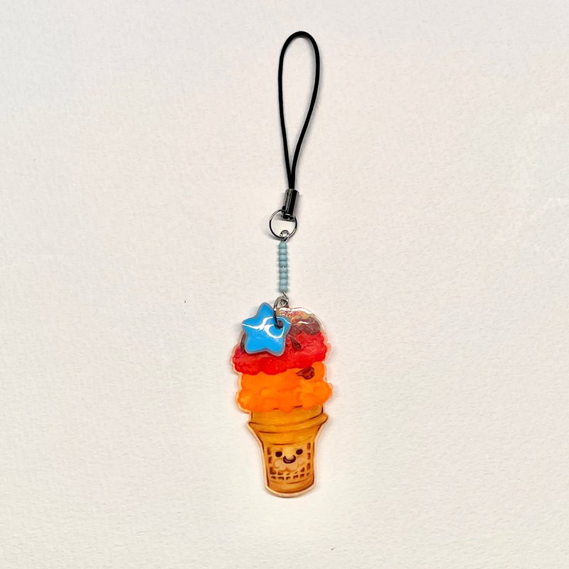 Chamili ice cream series pipe grandpa-handmade hand-painted pendant - Charms - Plastic Red