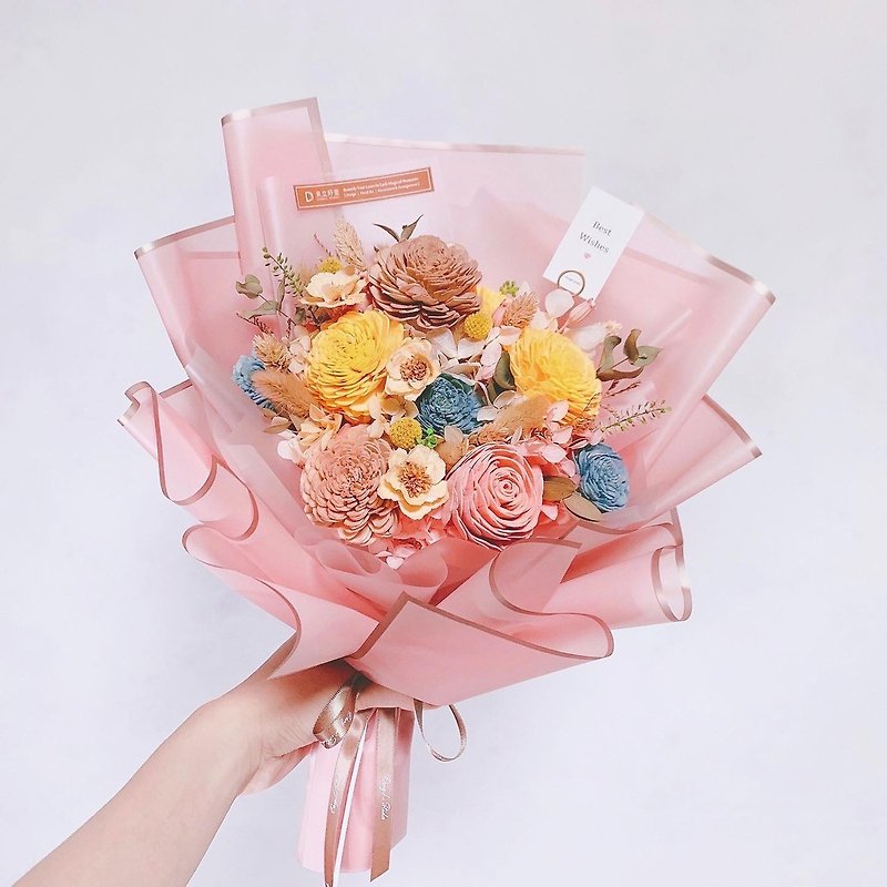 \Romantic bouquet/ Dry bouquet-Eternal bouquet-Proposal bouquet - ช่อดอกไม้แห้ง - พืช/ดอกไม้ หลากหลายสี