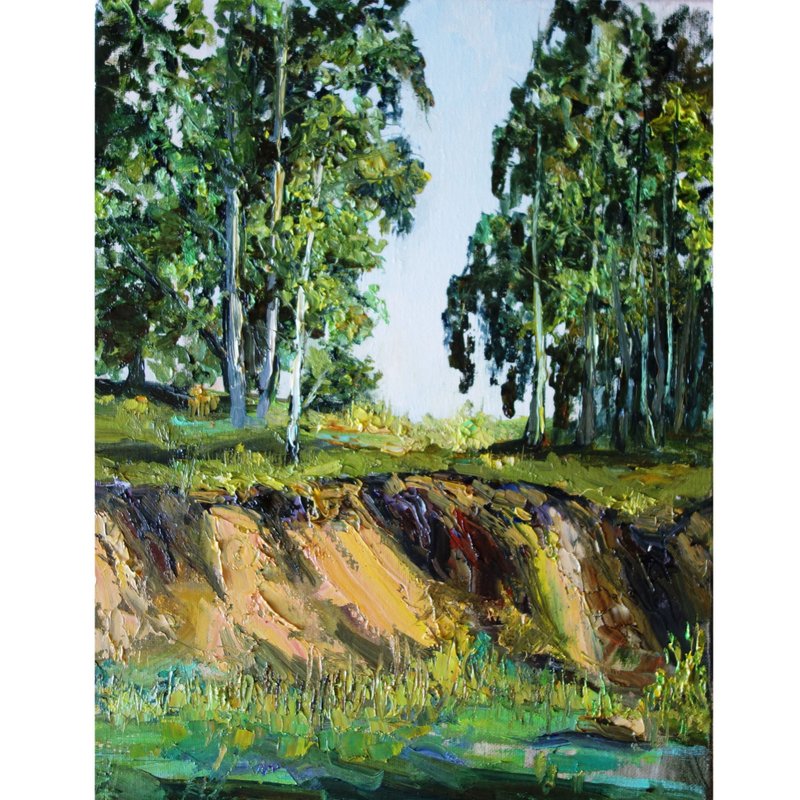 Birch Trees Oil Painting Original Art 油畫原作 Aspen Trees Artwork Landscape - Posters - Pigment Multicolor