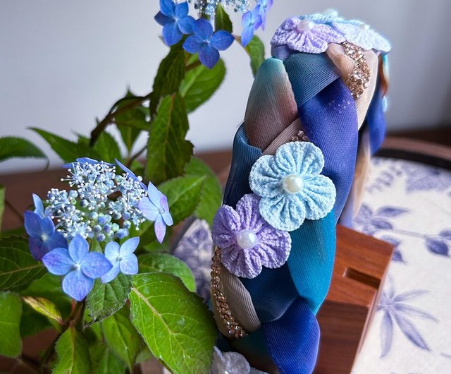 本物の紫陽花を使った世界で1つのカチューシャ風ヘッドドレス