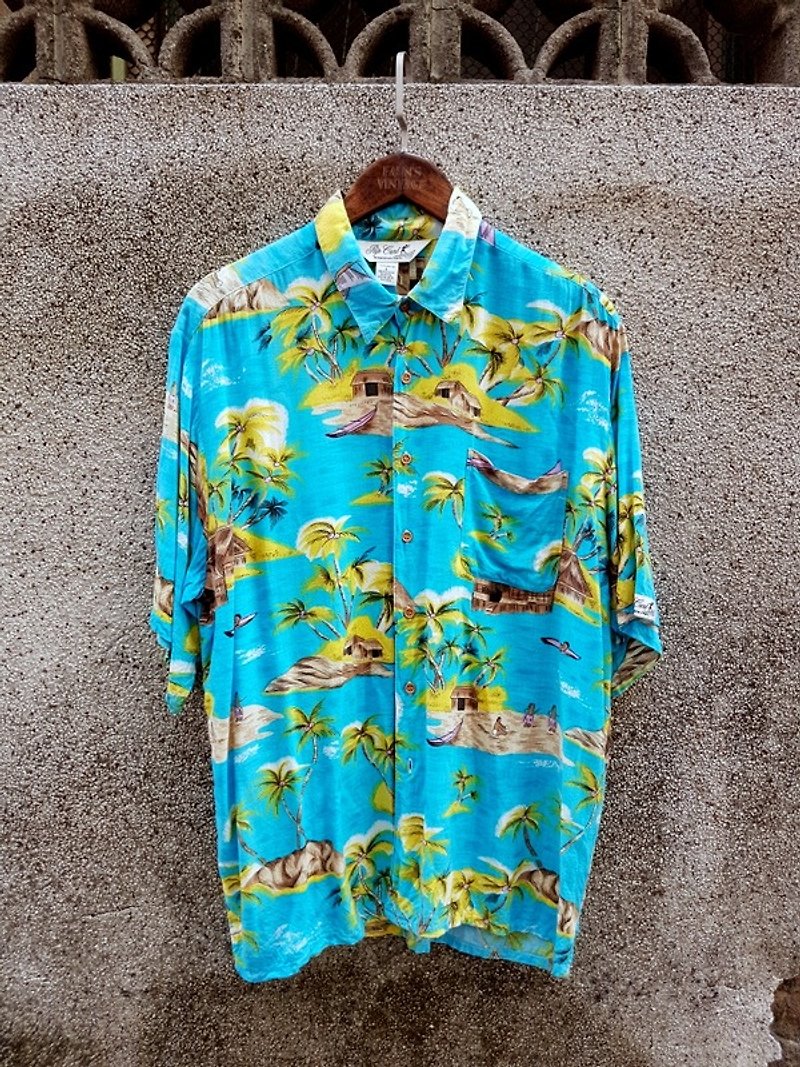 Small turtle Ge Ge - Japan coconut island A La ancient shirt - Men's Shirts - Cotton & Hemp 