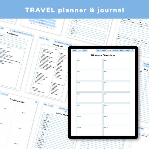 Pluto Pun Studio Travel Planner | Blue | Hyperlink