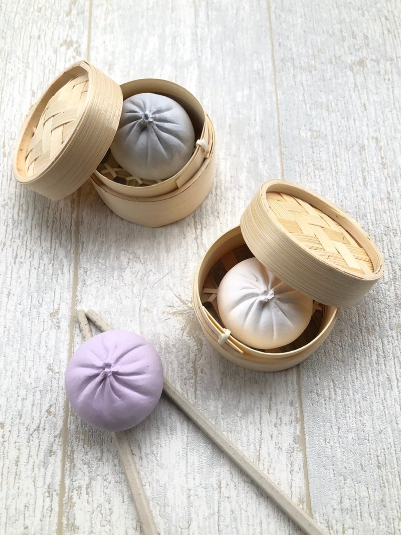 Taiwan Xiao Long Bao Expansion Stone with Steamer|Baozi Soap|Foreign Souvenirs|Exchange Gifts|Wedding Christmas - น้ำหอม - ไม้ไผ่ ขาว