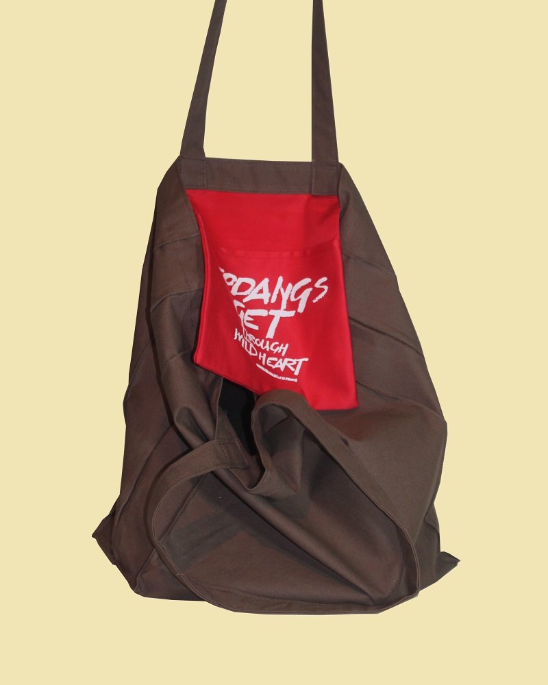 brown tote bag - กระเป๋าแมสเซนเจอร์ - วัสดุอื่นๆ สีนำ้ตาล