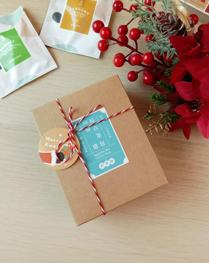 聖誕包裝【精選綜合茶包 祝豐順】8入茶包_傳統茶工藝的經典美味 - 茶葉/茶包/水果茶 - 紙 多色