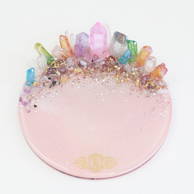 18cm奧根能量盤 - 天使光環 - 擺飾/家飾品 - 水晶 粉紅色