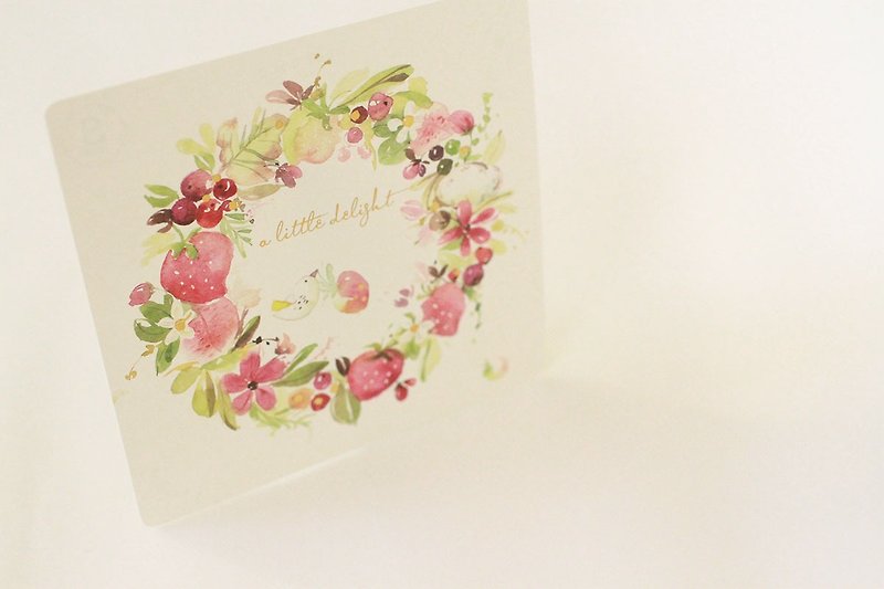 Fion Watercolor Letter Card-Strawberry - การ์ด/โปสการ์ด - กระดาษ สีแดง