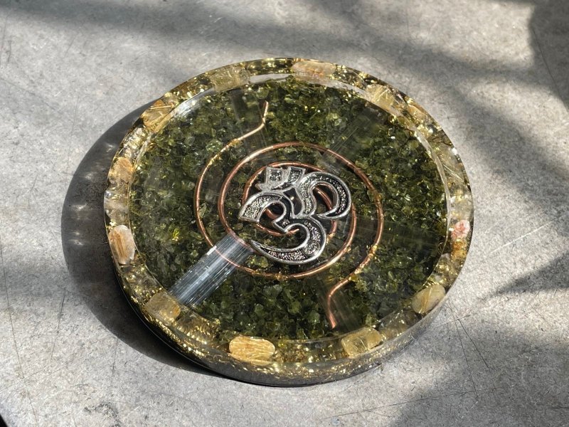 OM 麥達昶雙面能量水晶杯墊 - 擺飾/家飾品 - 水晶 金色