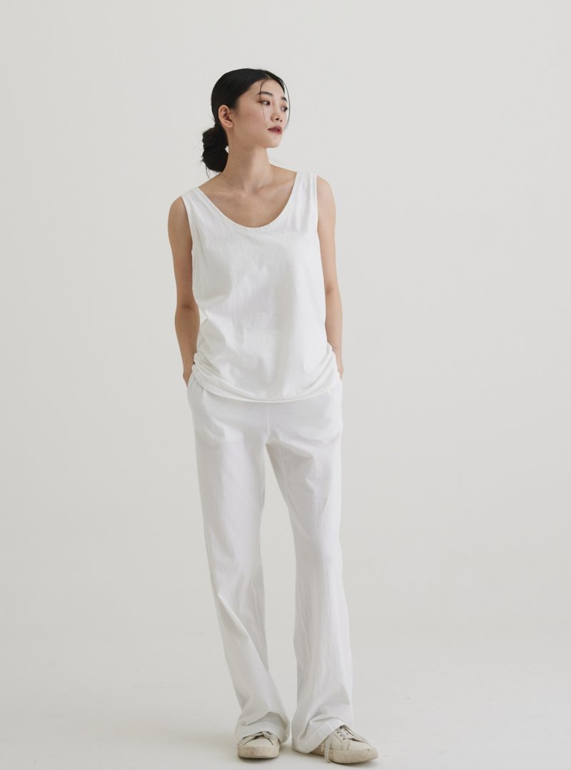 Straight-leg trousers organic cotton white - Women's Pants - Cotton & Hemp White