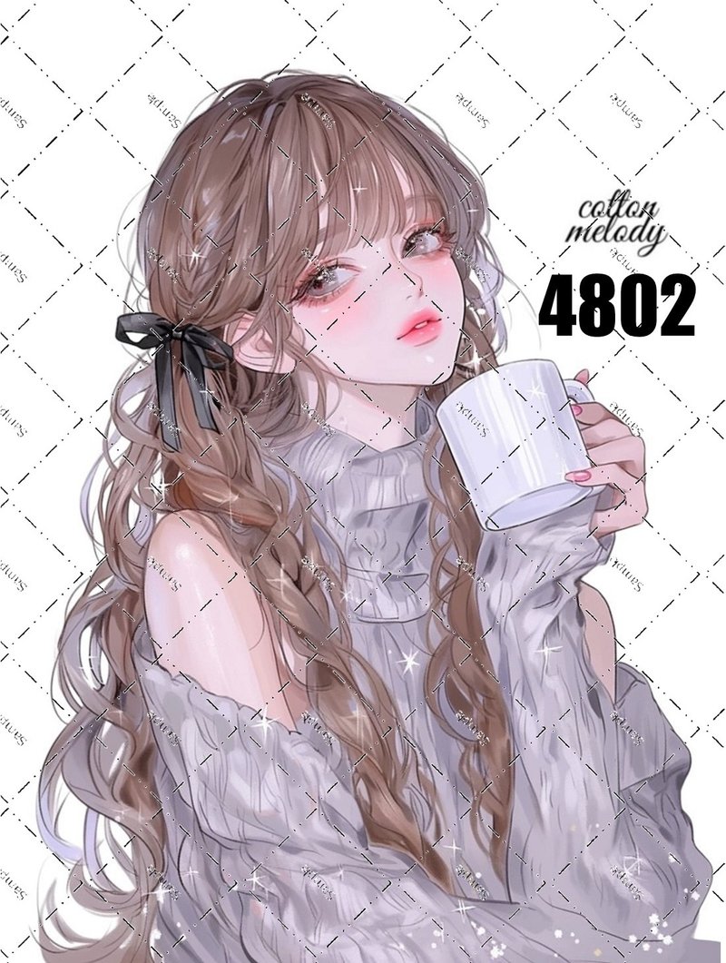 original sticker no.4802 人物ステッカー オリジナルステッカー オリジナル人物ステッカー 装飾ステッカー cotton melody - 貼紙 - 紙 
