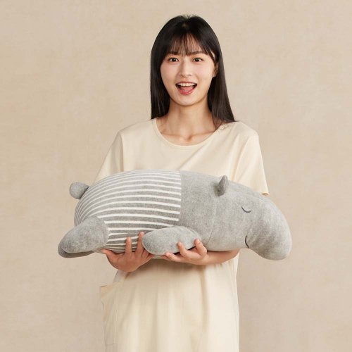 YVONNE COLLECTION以旺傢飾 馬來貘趴姿抱枕-迷霧灰
