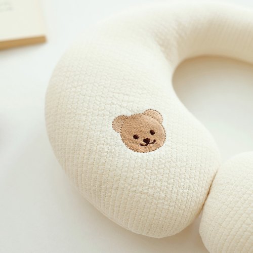 Chezbebe 臺灣總代理 韓國Chezbebe經典小熊刺繡純棉頸枕