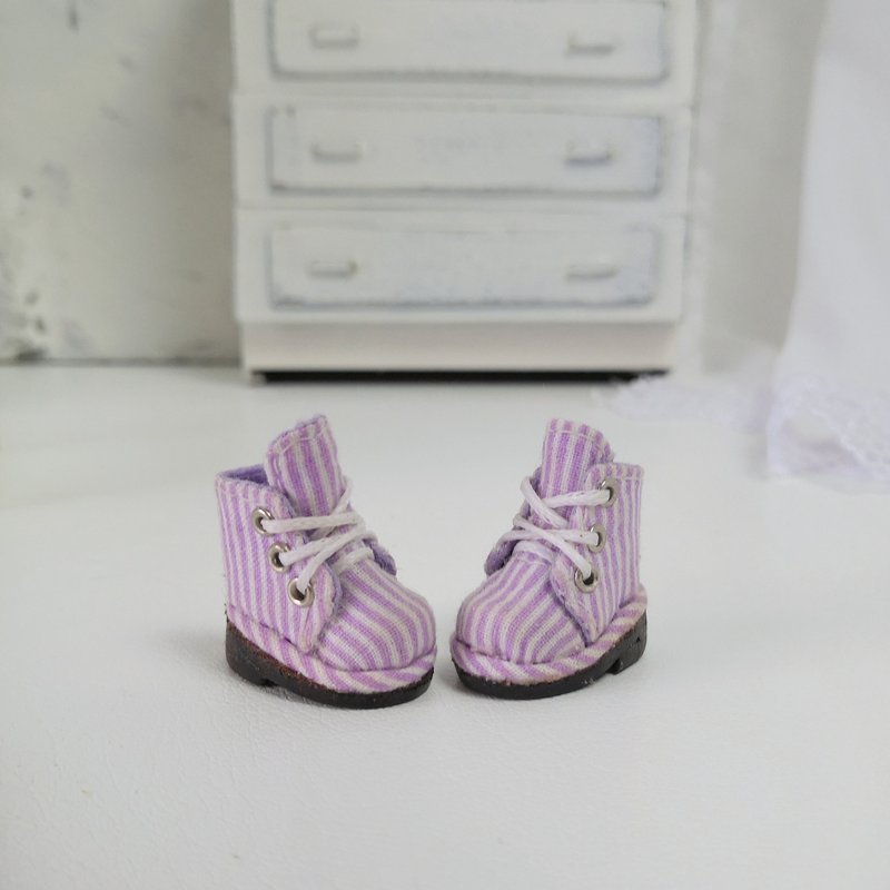 Shoes handmade Blythe doll. Boots lace up for Blythe dolls. Clothes Blythe - 公仔/玩偶 - 棉．麻 