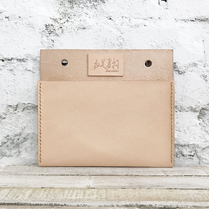 Expression package │ │ original leather flat pocket - กระเป๋าถือ - หนังแท้ สีส้ม