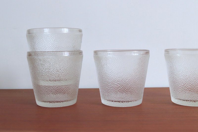 Finnish Nuutajärvi SAANA ice bead thick glass - Cups - Glass Transparent