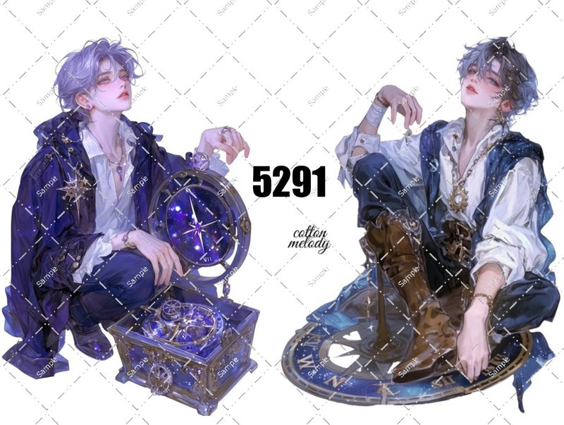 original sticker no.5291 人物ステッカー オリジナルステッカー オリジナル人物ステッカー 装飾ステッカー cotton melody - 貼紙 - 紙 