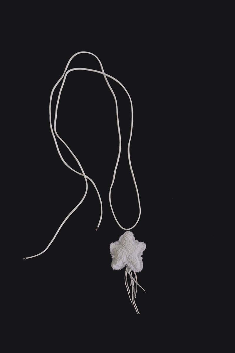 Star Beats Drip choker 星動墜飾項鍊 White 耀眼白 - 項鍊 - 棉．麻 白色