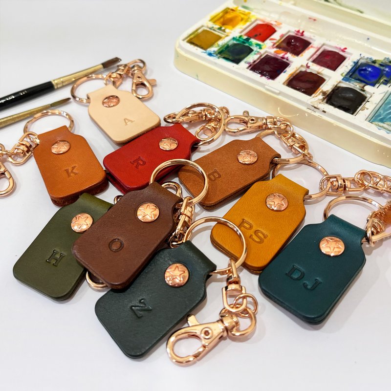 Palette keychain leather keychain - colorful/customized gift - ที่ห้อยกุญแจ - หนังแท้ หลากหลายสี