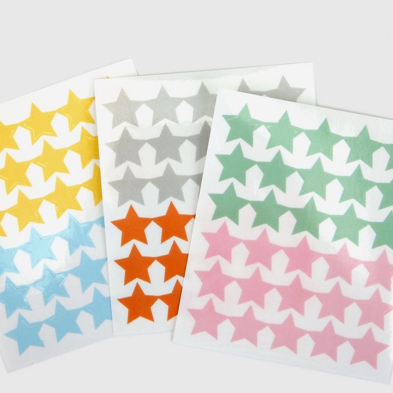 TC decorative label sticker V3 (3 color group 12 in) - star group, E2D46985B3 - สติกเกอร์ - พลาสติก หลากหลายสี