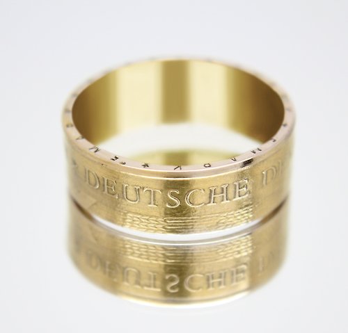 CoinsRingsUkraine Gold Coin Ring Germany Coin Ring 5 mark 1969 18k gold plated ring coin gift