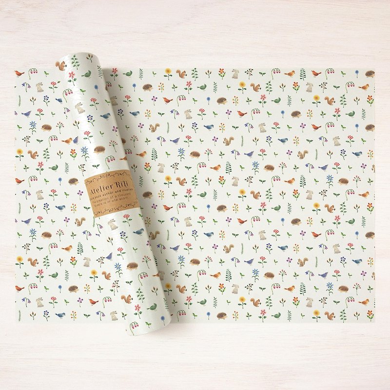 6 pieces set. Wrapping paper A3 "Animals and flowers" WP-A392 - วัสดุห่อของขวัญ - กระดาษ หลากหลายสี