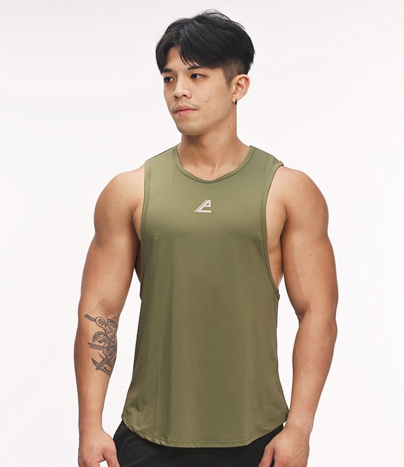 (7 color) Actiflex2.0 Ultra Rhythm Gym Tank Top-Olive - เสื้อกั๊กผู้ชาย - เส้นใยสังเคราะห์ สีเขียว