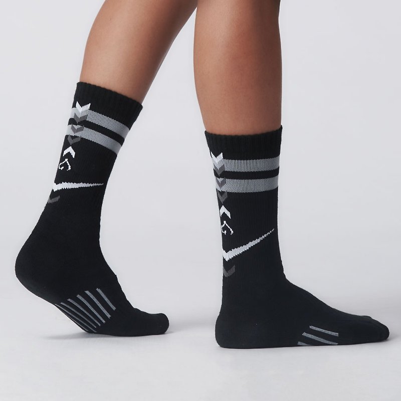 FLIGHT MAX Basketball Socks - ถุงเท้า - ผ้าฝ้าย/ผ้าลินิน สีดำ