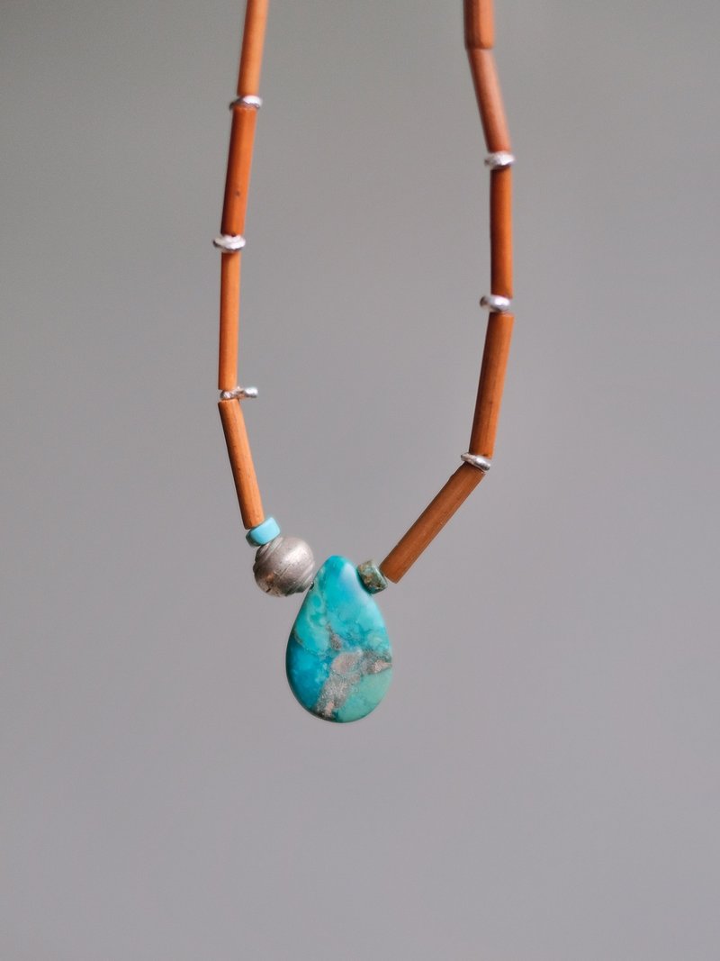 阿富汗石墜綠松石項鍊 - 項鍊 - 半寶石 綠色