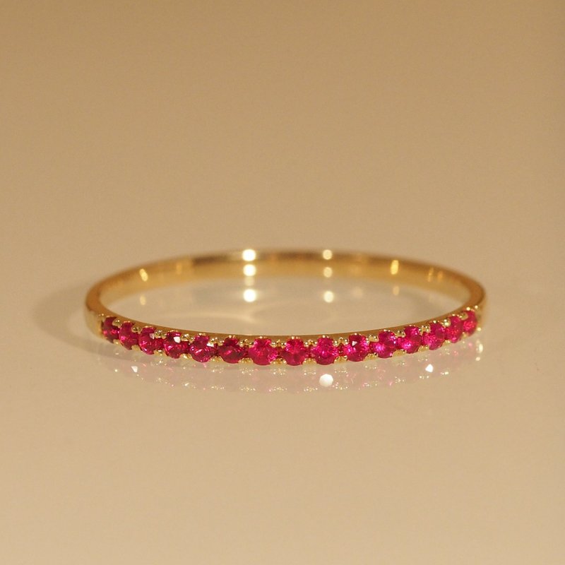 18K金紅寶石戒指18K Gold Ruby Ultrathin Band - 戒指 - 貴金屬 