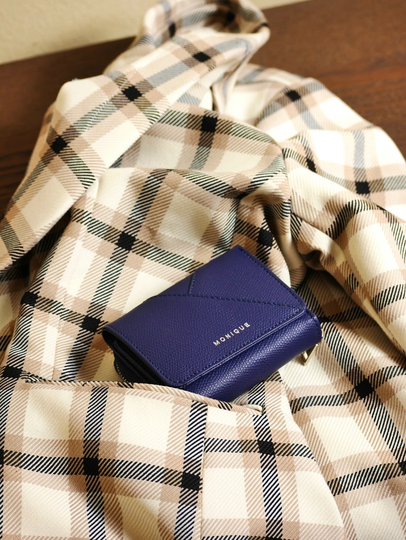 真皮短夾 Ellie Mini Wallet / Navy Blue 海軍藍 - 錢包/皮夾/長短夾 - 真皮 藍色