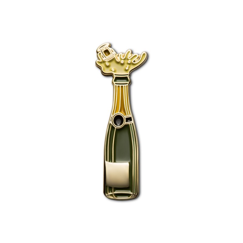 Enamel Pin Champagne Pop - 徽章/別針 - 琺瑯 綠色