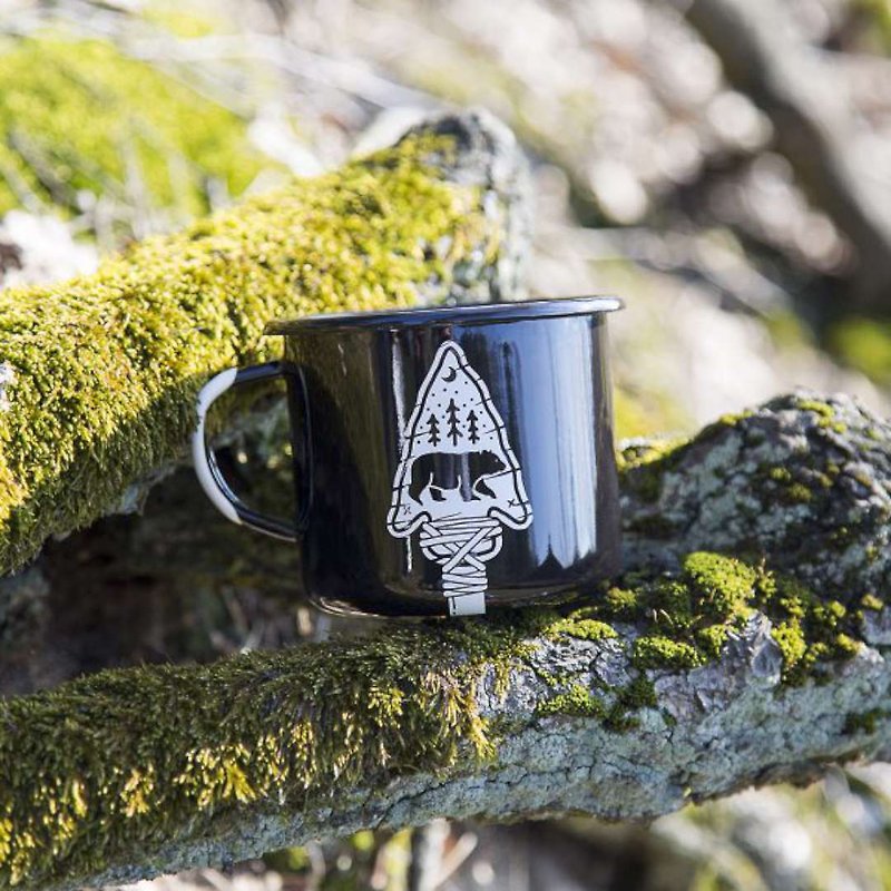 Polish emalco arrow Narrows natural field style enamel mug - แก้วมัค/แก้วกาแฟ - วัตถุเคลือบ สีดำ