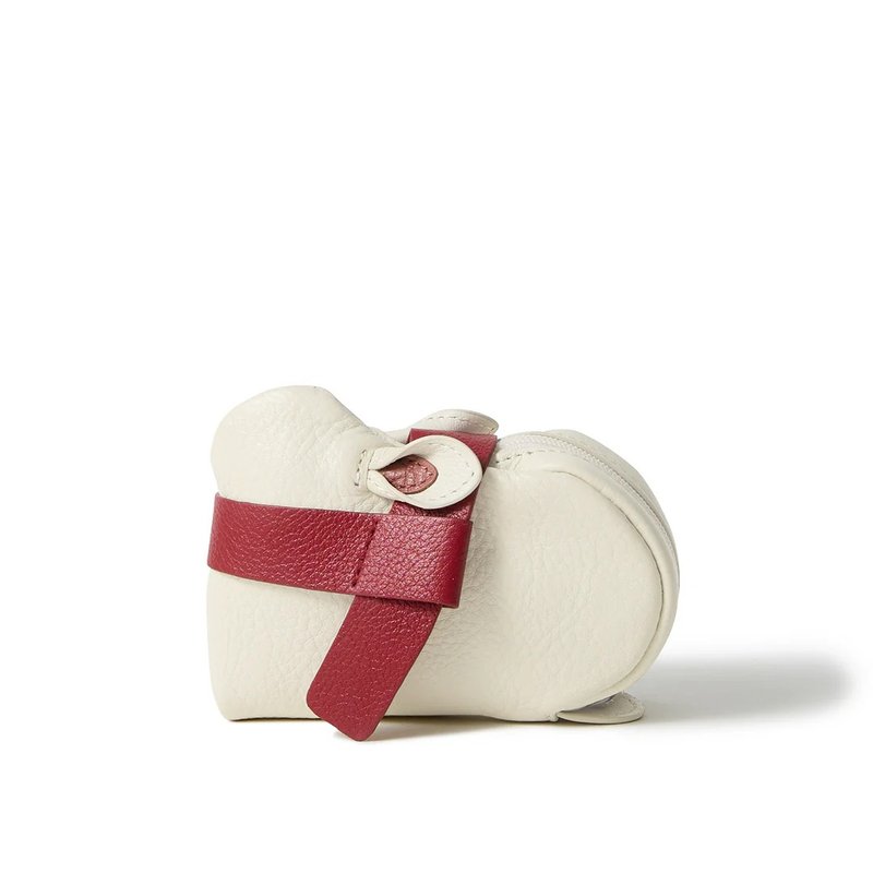 向上小兔收納包 - 化妝包/收納袋 - 真皮 白色