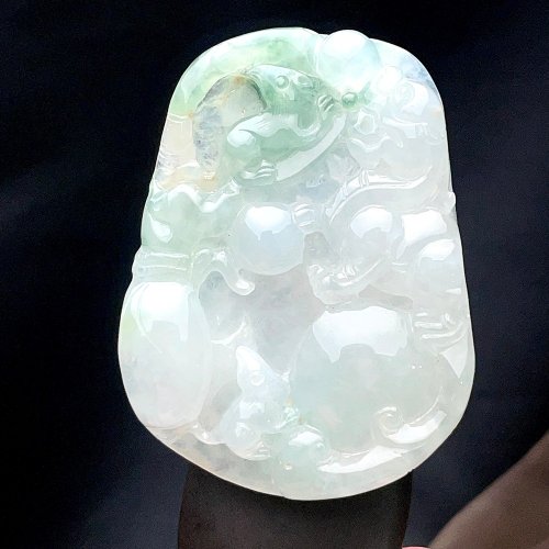 瓔珞珠寶盒 E.L.Jewelry Box 冰種飄綠翡翠貔貅牌 | 天然緬甸玉翡翠A貨