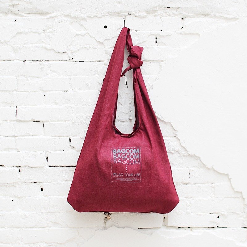 簡結雙層tote包-深紅_100430-20 - Messenger Bags & Sling Bags - Cotton & Hemp Red
