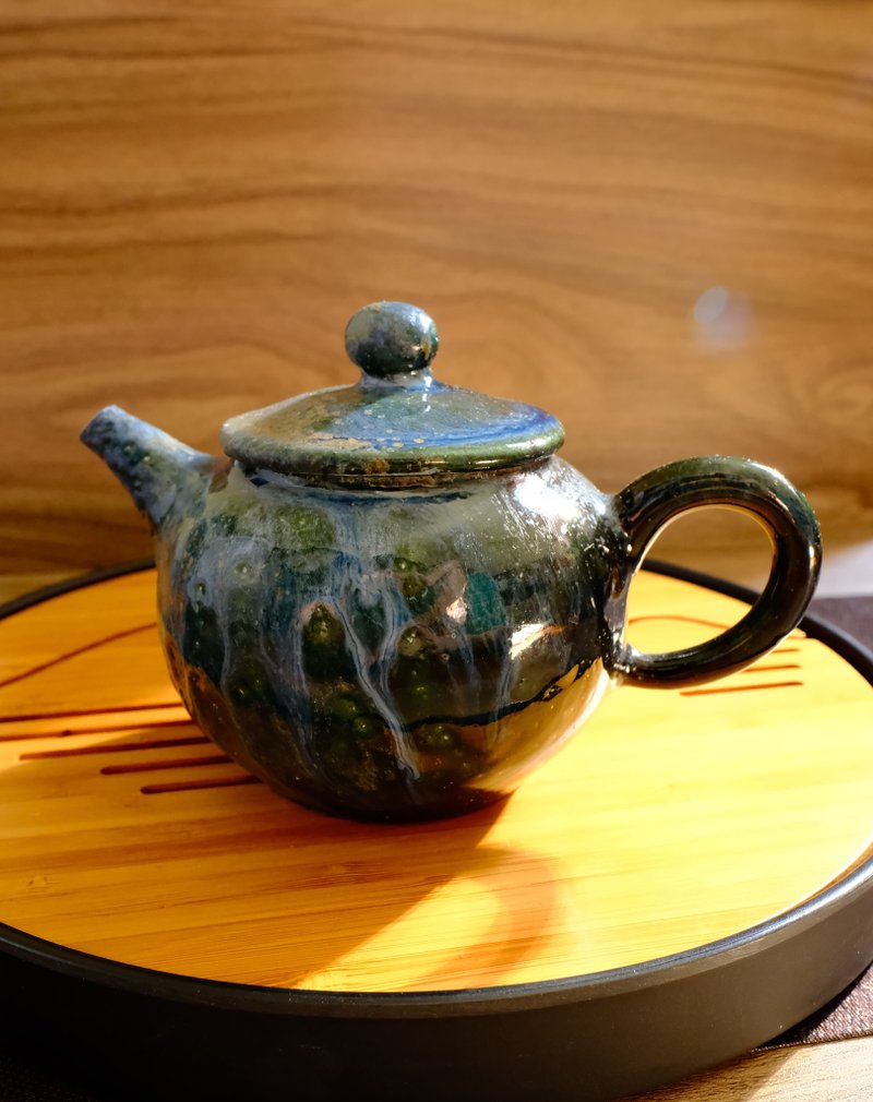 柴燒陶壺 - 海碧藍陶壺 - - 茶壺/茶杯/茶具 - 陶 藍色