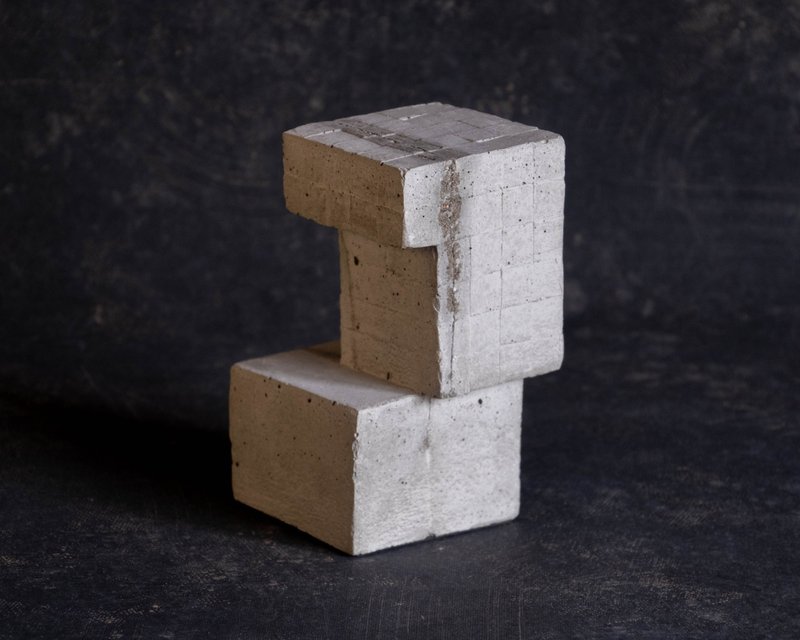 Concrete Bookend Quadrangle Sold as a single - Items for Display - Cement Gray