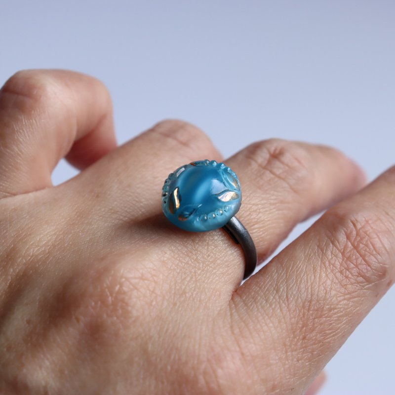 【thank you sold】【指輪】幻想の花 - 戒指 - 玻璃 藍色