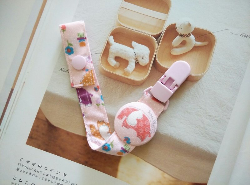Pink elephant Miyuki gift pacifier clip - Baby Gift Sets - Cotton & Hemp Pink