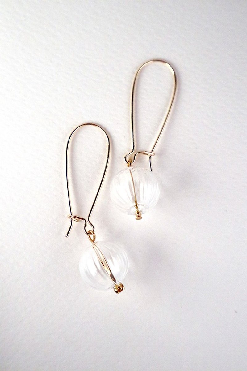 TINITINNI - Scalloped texture bubble earrings - ต่างหู - แก้ว สีใส