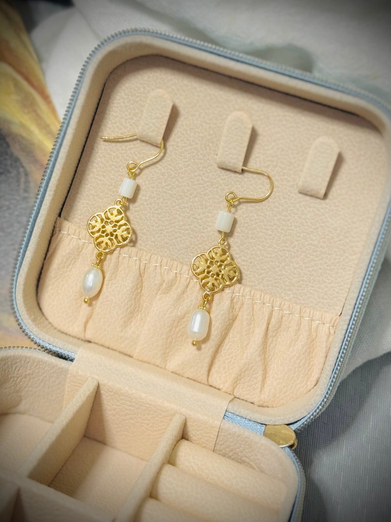 Pearl dropping earrings - Earrings & Clip-ons - Pearl White