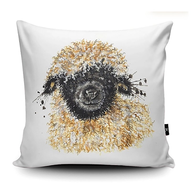 WRAPTIOUS / handmade pillow / splash-ink sheep - Pillows & Cushions - Faux Leather Khaki