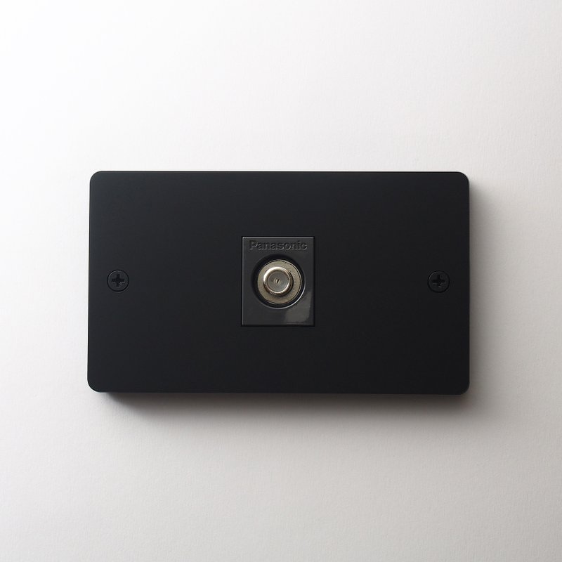 Standard switch panel matte black with Panasonic international brand TV jack terminal - โคมไฟ - สแตนเลส 